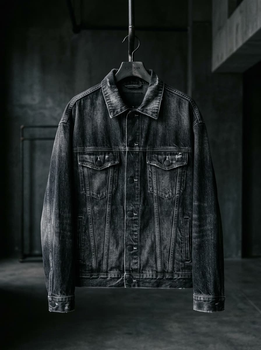 BLACK MINERAL WASHED TRUCKER