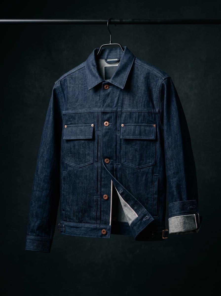 JAPANESE SELVEDGE DENIM TRUCKER JACKET - Raw Indigo