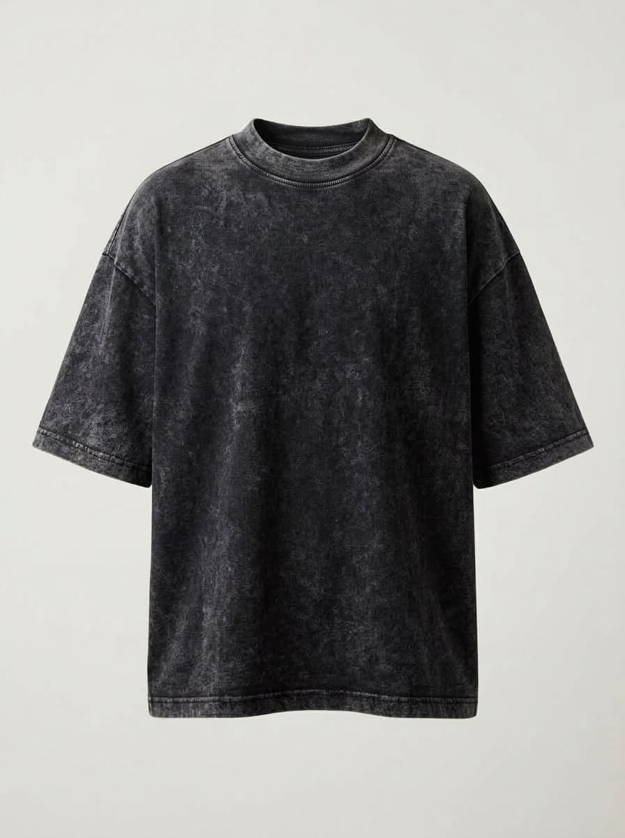 ACID LOGO BOX FIT TEE - Vintage Black